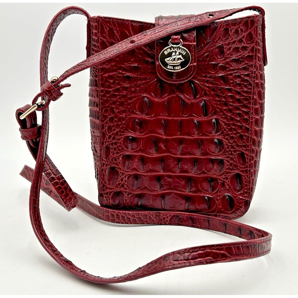 Brahmin Marley Crossbody Leather‎ Bag Melbourne Collection Sriracha Red Luxury